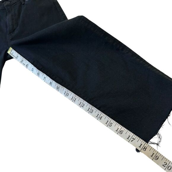 Mother Demin Black High Waisted Rascal Knicker Fray‎ Jeans, 26 - Picture 10 of 13